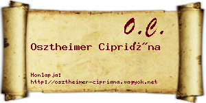 Osztheimer Cipriána névjegykártya